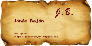 Jónás Baján névjegykártya